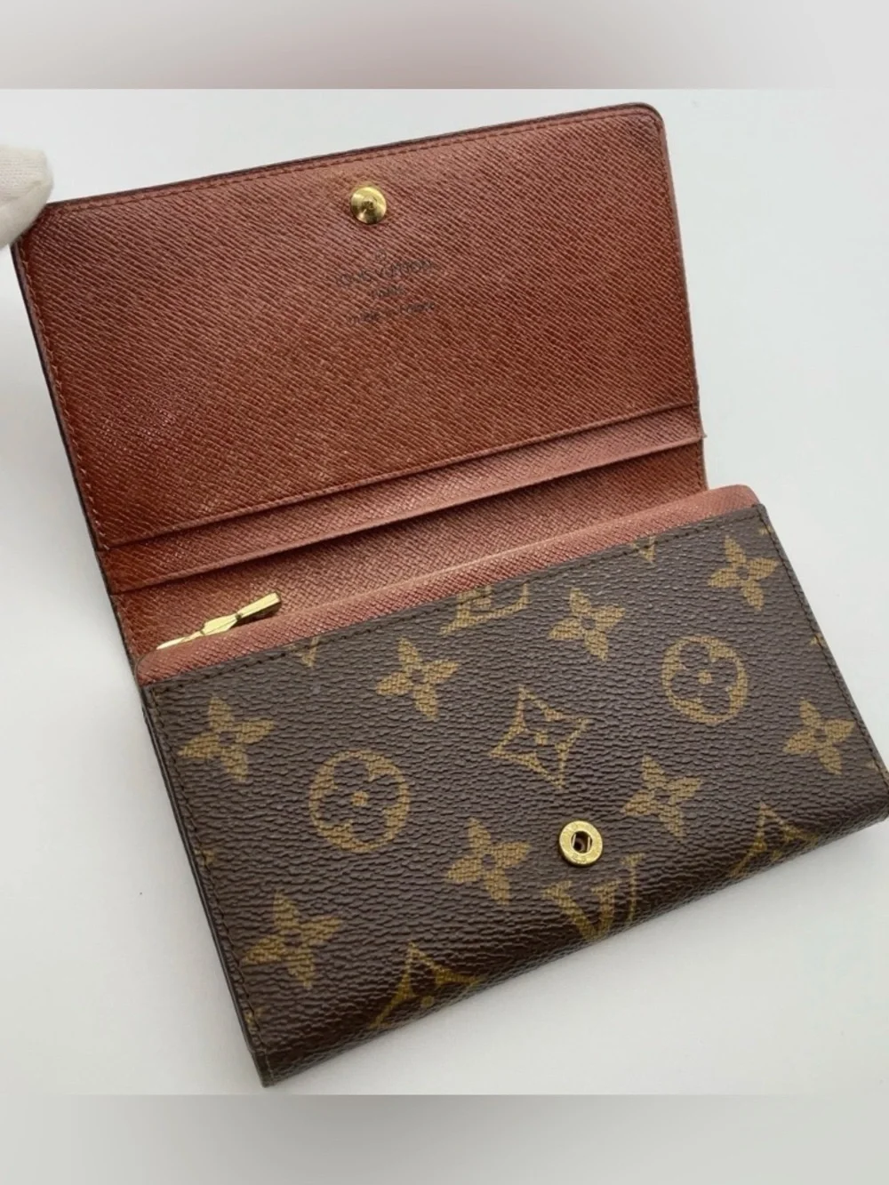 Auth Louis Vuitton Monogram Monnaie Tresor Wallet